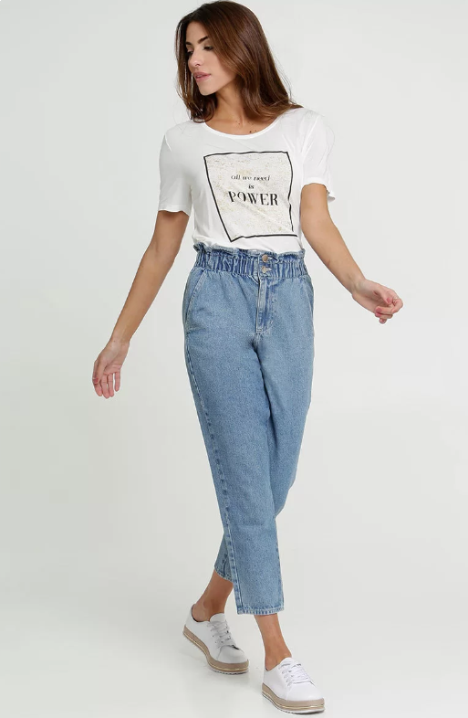 Blusa Feminina Estampa Frontal Manga Curta Blusa Feminina Estampa Frontal Manga Curta