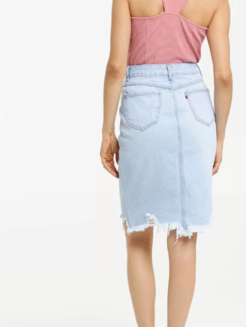 Saia Feminina Jeans Destroyed  Saia Feminina Jeans Destroyed